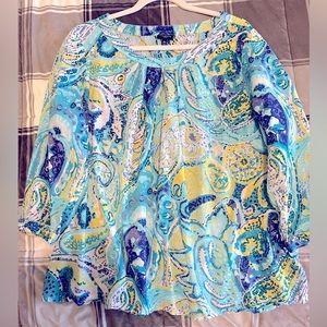 Talbots sheer blouse size 18